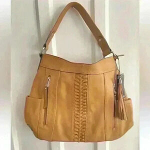 Tignanello Camel Snap Hobo Tan Beige Shoulder Bag Purse
